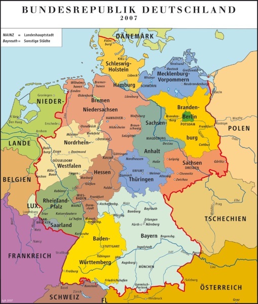 Mapa niemiec landy bawaria