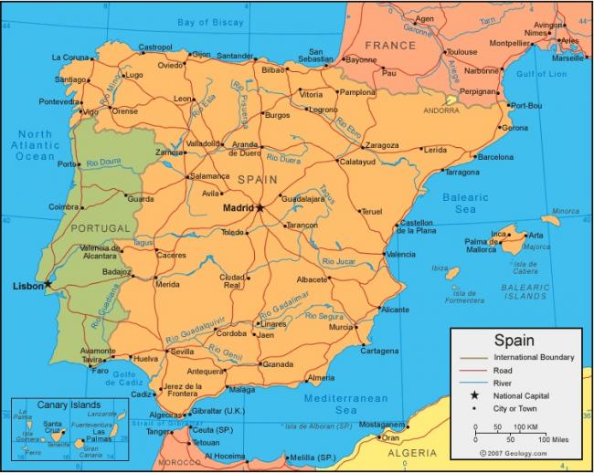 Hiszpania Mapa Hiszpania I Portugalia Mapa Fizyczna TRIOPOLSKA Hiszpania Mapa Hiszpania I Portugalia Mapa Fizyczna TRIOPOLSKA