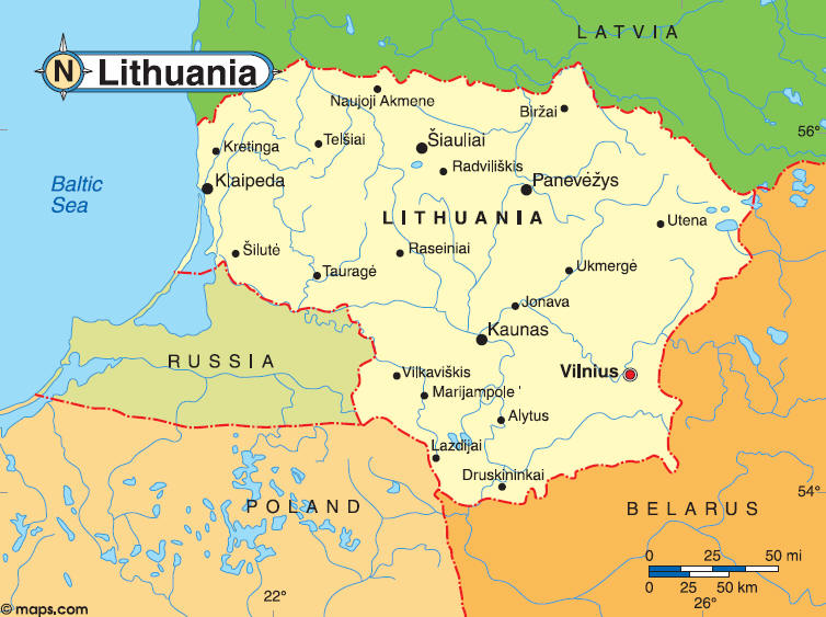 Litwa mapa