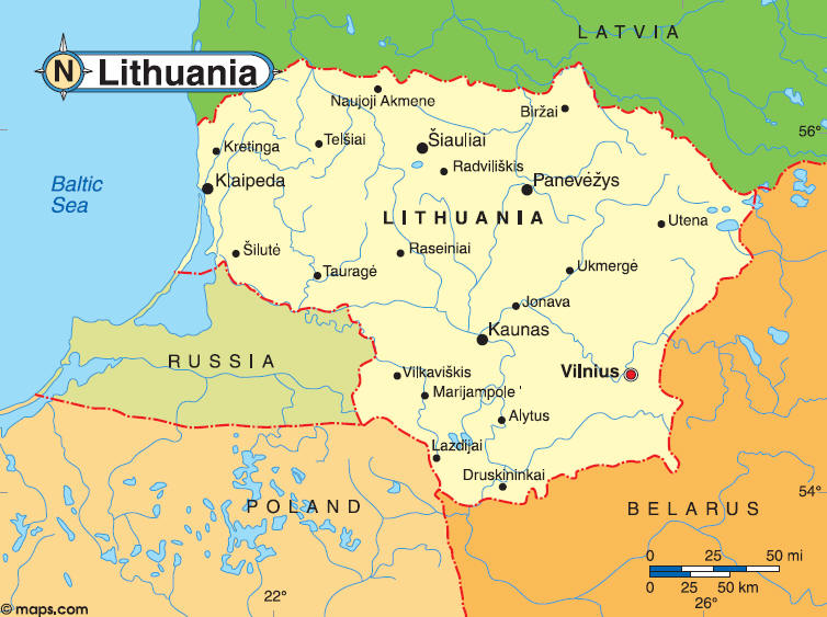 Litwa Mapa