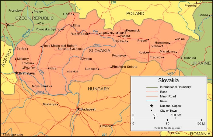 Słowacja mapa